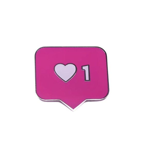 My Cutesy Era pink speech bubble badge features a white heart and the number 1, styled like an Instagram notification, set against a white background.