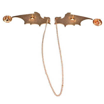Bat dragon wings brooch on gold chain