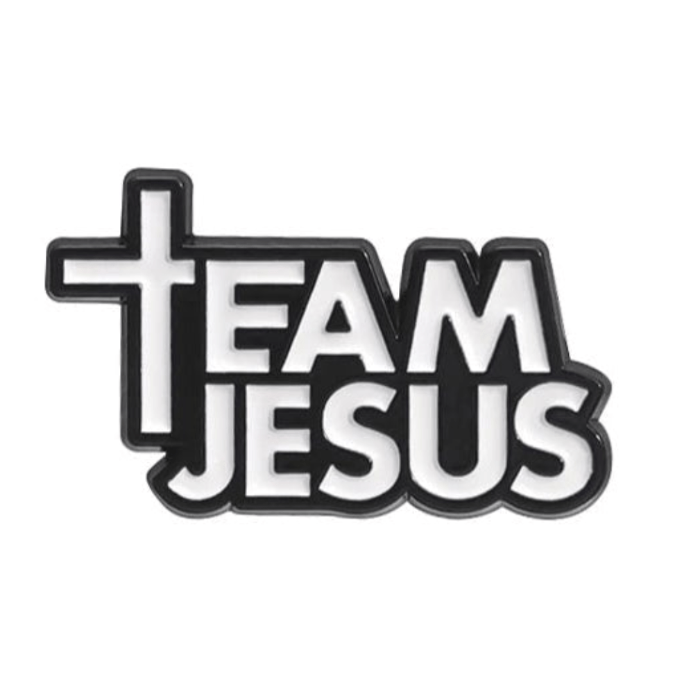 Black and white graphic text reads TEAM JESUS, with the T as a Christian cross. Bold, outlined letters make this design ideal for Team Jesus supporters or anyone who loves ‘Girl Read Your Bible’ vibes.