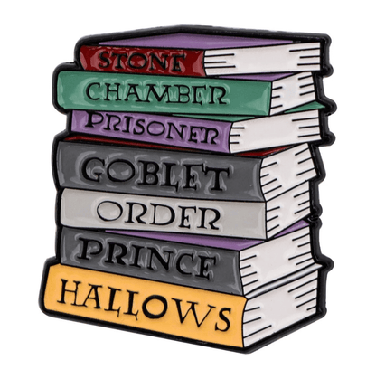 A stack of six colorful books, featuring Harry Potter-themed words, is perfect for any Booktrovert and reminds you to Support Public Libraries while celebrating the joy of reading.