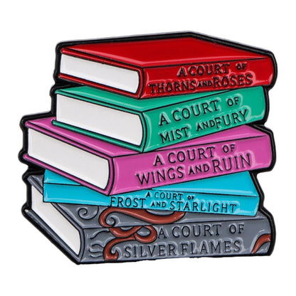 A set of five  books from the A Court of Thorns and Roses series, each with a unique colorful cover and title on the spine—ideal for any Booktrovert or fan of fictional worlds.