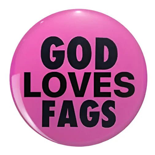 The My Cutesy Era pink pride badge features bold black text, making it a perfect LGBTQ accessory.